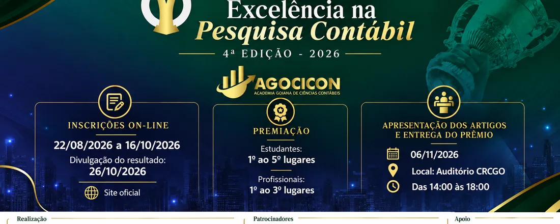 4º PRÊMIO GOIANO DE EXCELÊNCIA NA PESQUISA CONTÁBIL – EDIÇÃO 2026