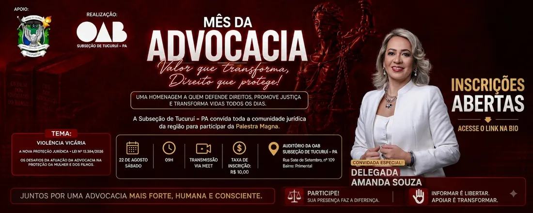 Palestra comemorativa ao mês da advocacia