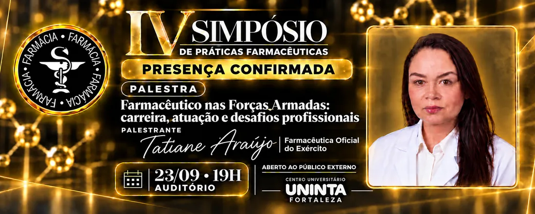 Palestra: Farmacêutico nas Forças Armadas: carreira, atuação e desafios profissionais.