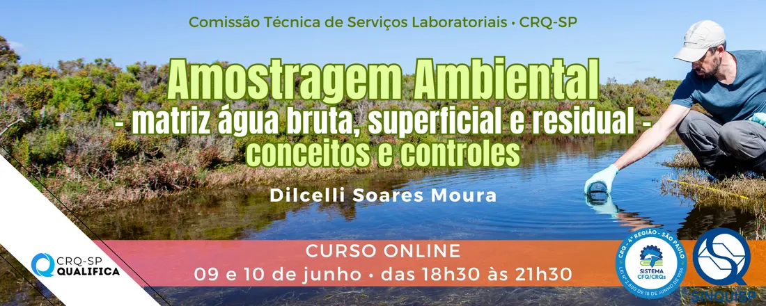 Curso Amostragem Ambiental - matriz água bruta, superficial e residual - Conceitos e controles