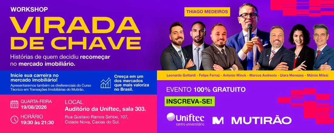 Workshop Virada de Chave - Histórias de quem decidiu recomeçar no mercado imobiliário