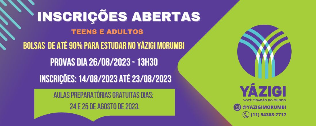 CONCURSO DE BOLSAS 2023 - YÁZIGI MORUMBI