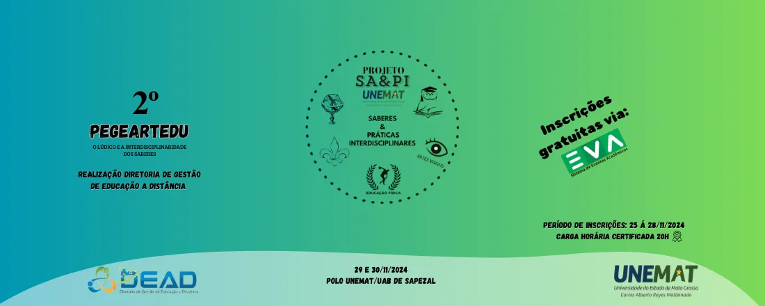 2º PEGEARTEDU: O LÚDICO E A INTERDISCIPLINARIDADE DOS SABERES