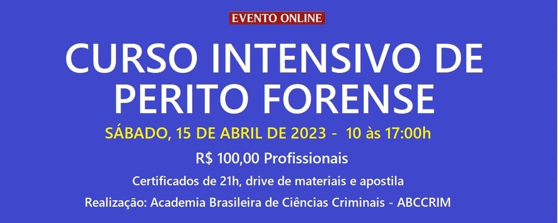 CURSO INTENSIVO DE PERITO FORENSE