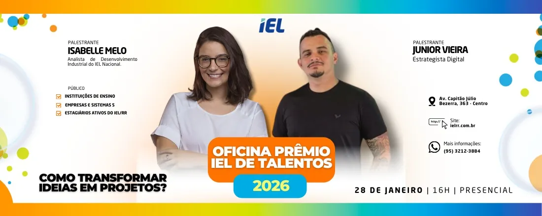 Oficina Prêmio IEL de Talentos 2026: Como transformar ideias em Projetos