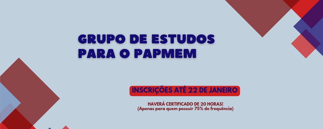 Grupo de Estudos - PAPMEM 2024/1