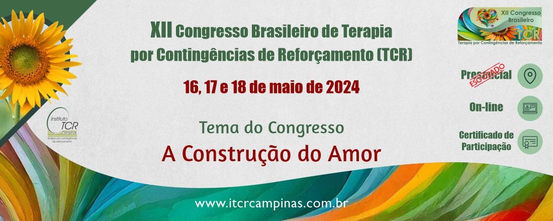 XII Congresso Brasileiro de Terapia por Contingências de Reforçamento (TCR)