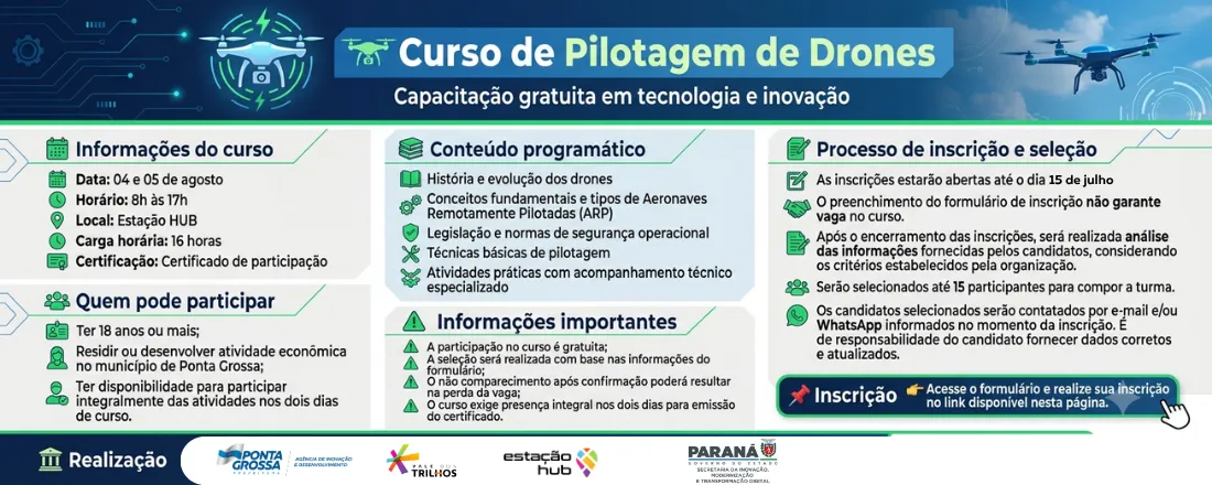 Curso de Pilotagem de Drone