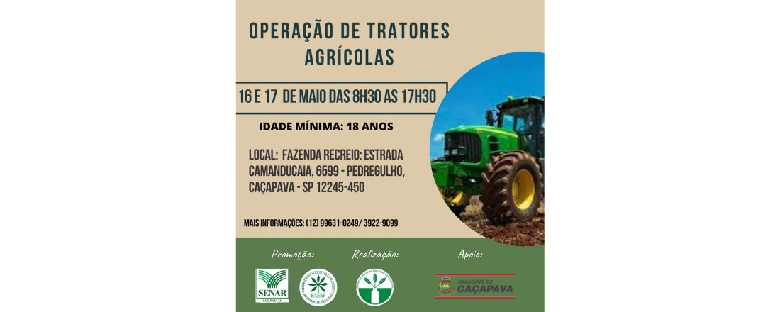 OPERAÇÃO DE TRATORES AGRÍCOLAS