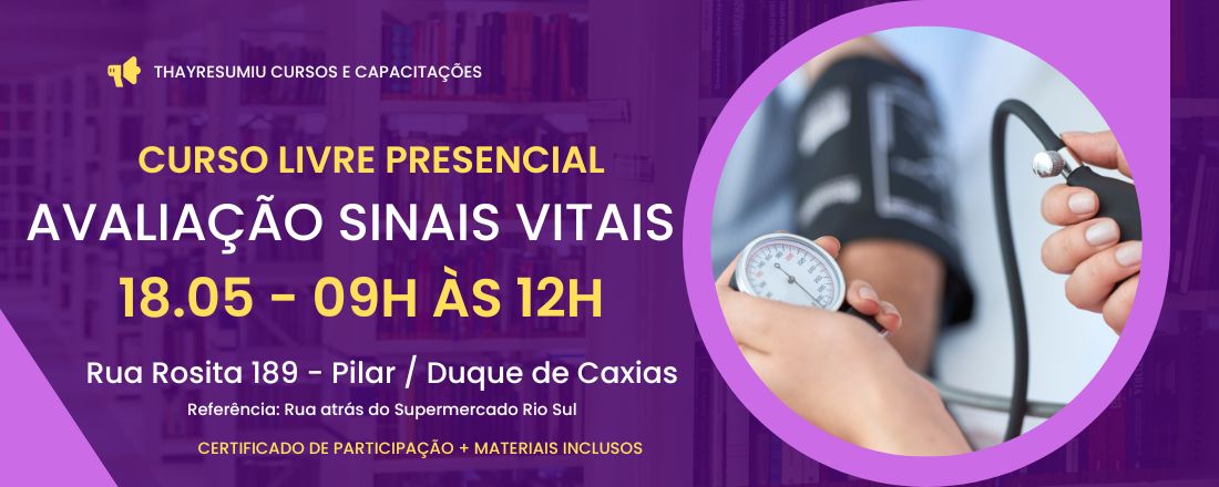 Curso Livre Presencial: Sinais Vitais