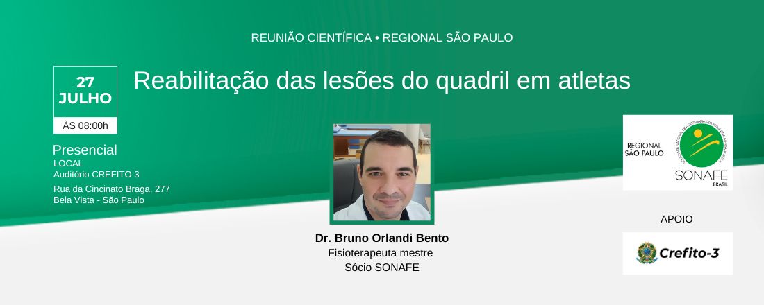 Reunião Científica Presencial de Julho - Reabilitação das lesões de quadril em atletas