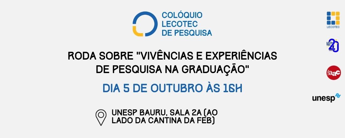 Vivências e experiências de pesquisa na graduação