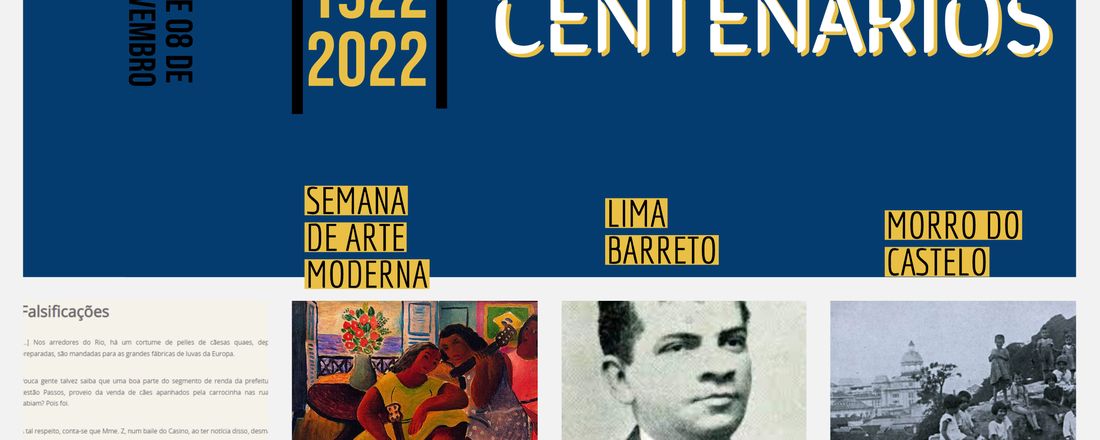 Centenários: cidades, memórias e literatura (1922-2022)