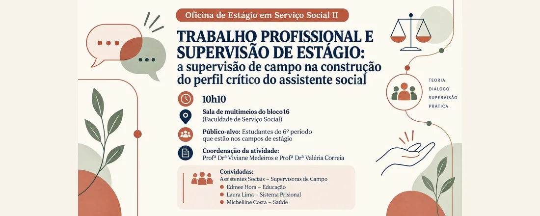 RODA DE CONVERSA: TRABALHO PROFISSIONAL E SUPERVISÃO DE ESTÁGIO: a supervisão de campo na construção do perfil crítico do assistente social