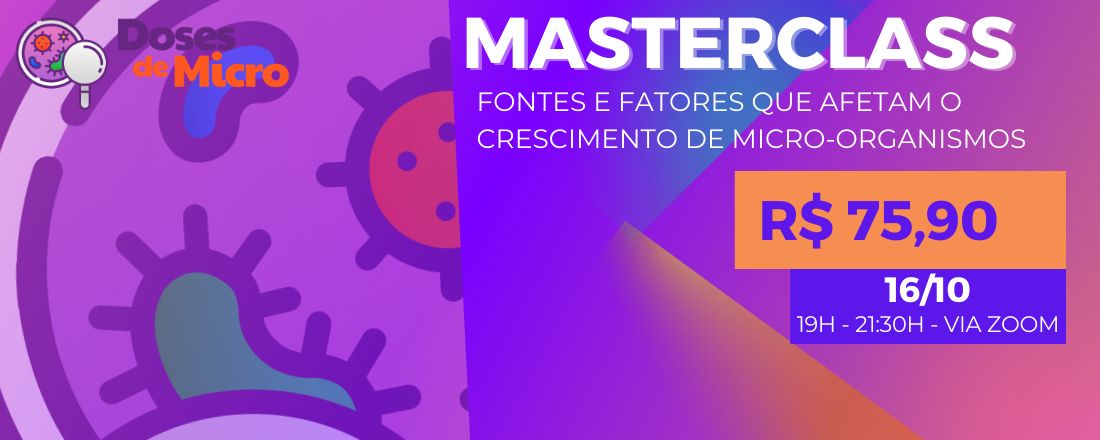 Masterclass: fontes e fatores que afetam o desenvolvimento de micro-organismos