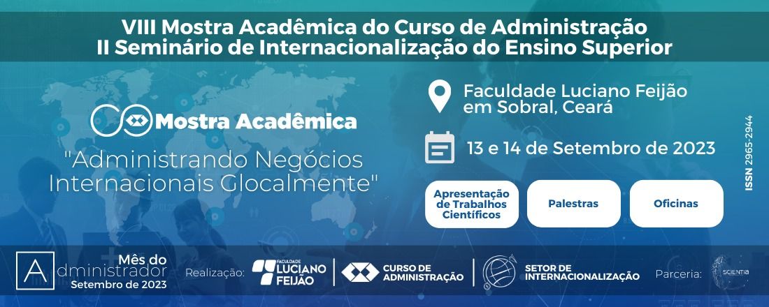 VIII MOSTRA ACADÊMICA DO CURSO DE ADMINISTRAÇÃO