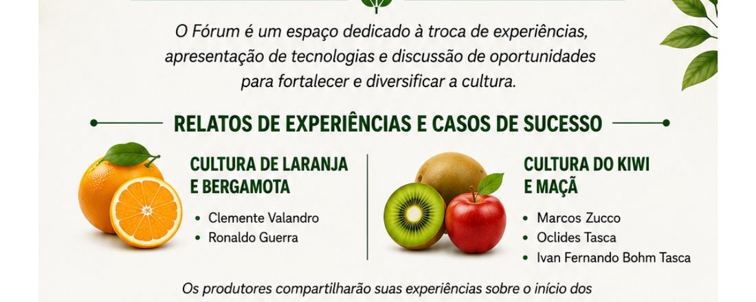 1º forum de diversificação de cultivos na agricultura