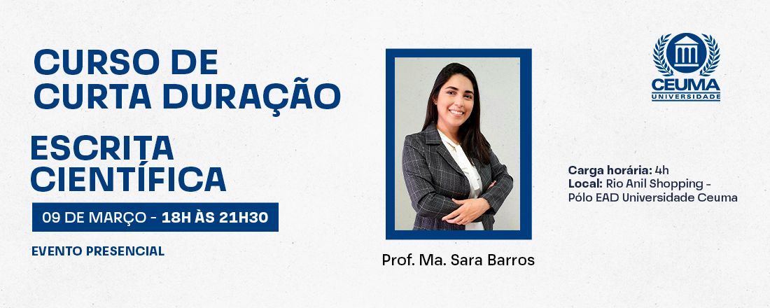 CURSO DE CURTA DURAÇÃO - ESCRITA CIENTÍFICA