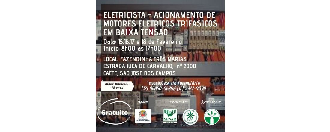 ELETRICISTA - ACIONAMENTO DE MOTORES ELETRICOS TRIFASICOS EM BAIXA TENSAO