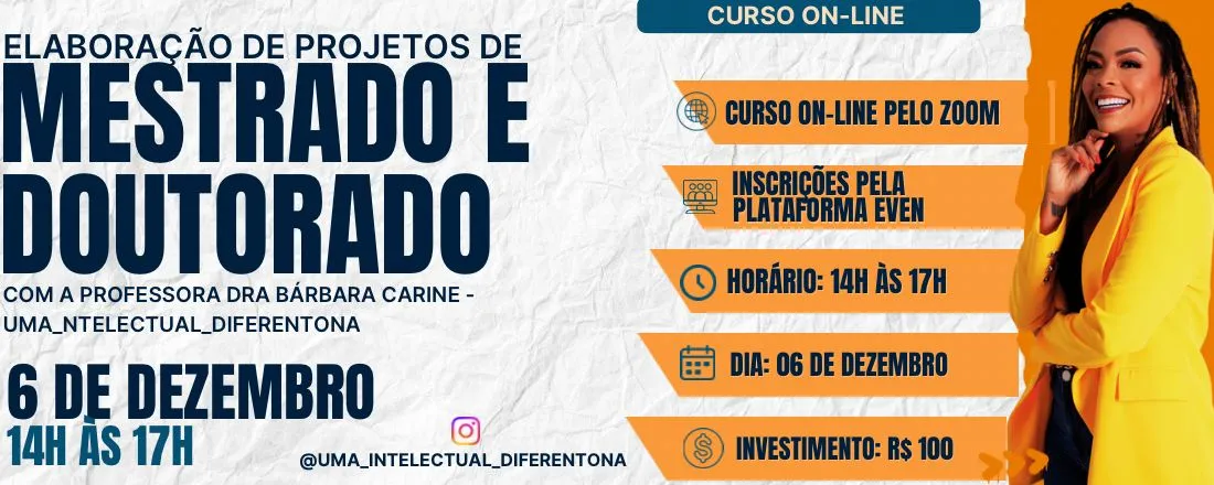 Curso de Elaboração de Projetos de Mestrado e Doutorado - TURMA DE DEZEMBRO