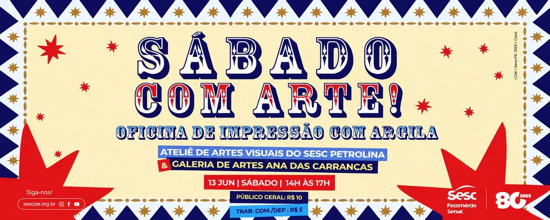 Sabadou com Arte - Oficina de impressão com argila