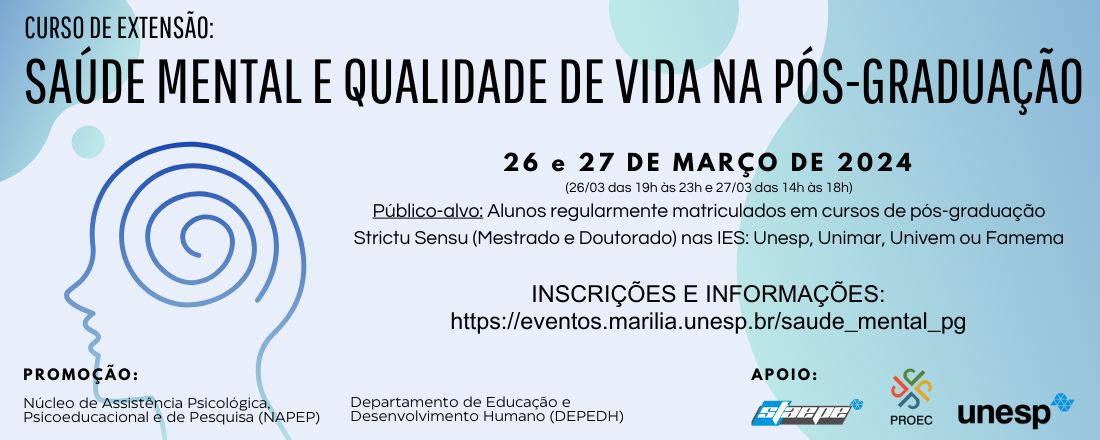 SAÚDE MENTAL E QUALIDADE DE VIDA NA PÓS-GRADUAÇÃO