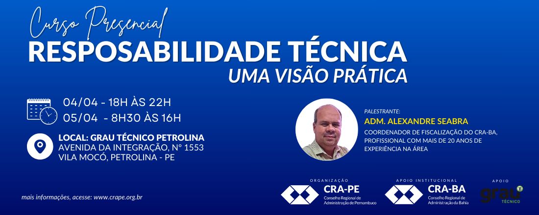 Curso de Responsabilidade Técnica para Profissionais de Administração