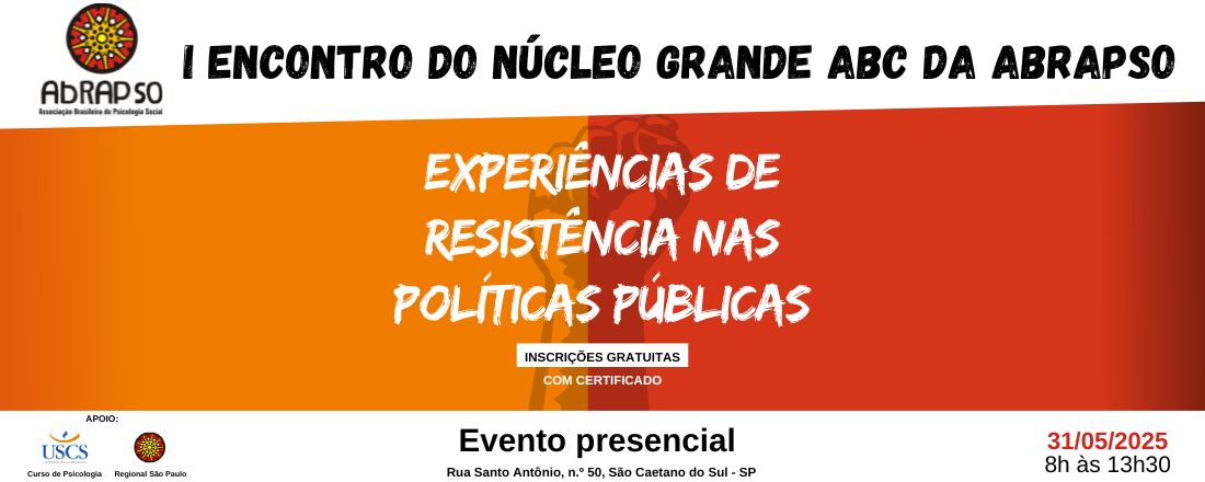 I Encontro do Núcleo Grande ABC da Abrapso: Experiências de Resistência nas Políticas Públicas