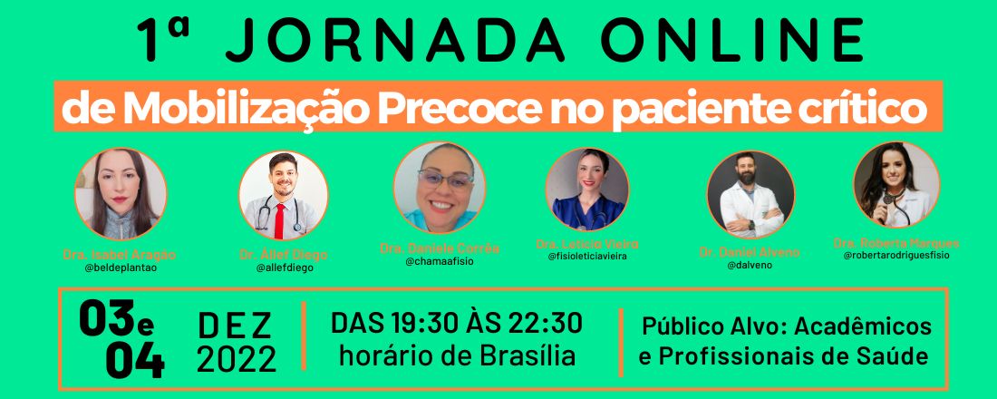 1ª Jornada Online de Mobilização Precoce no Paciente Crítico