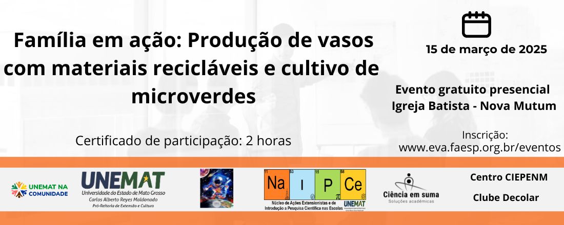 Família em ação: Produção de vasos com materiais recicláveis e cultivo de microverdes