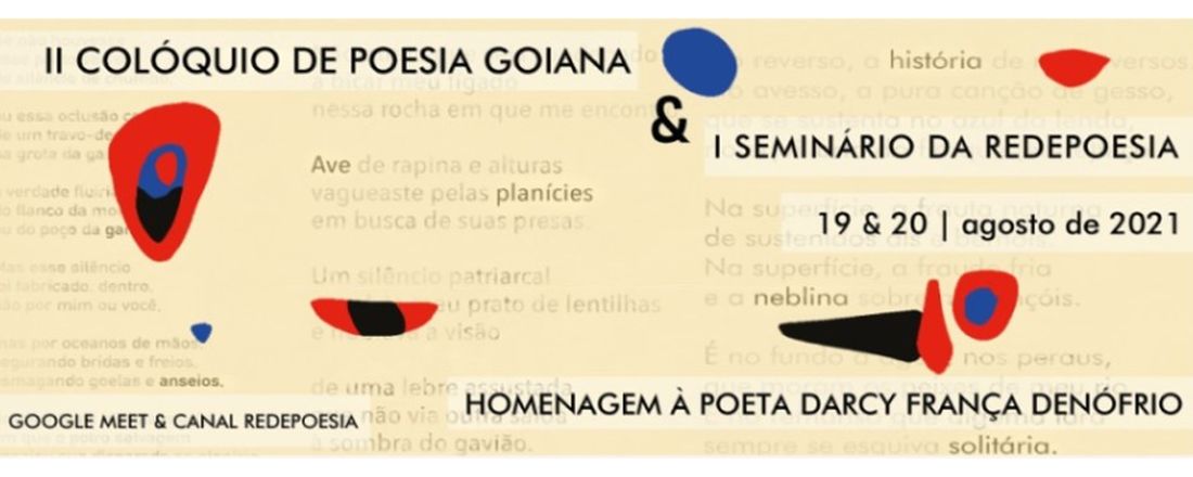 II COLÓQUIO DE POESIA GOIANA / I SEMINÁRIO DA REDEPOESIA