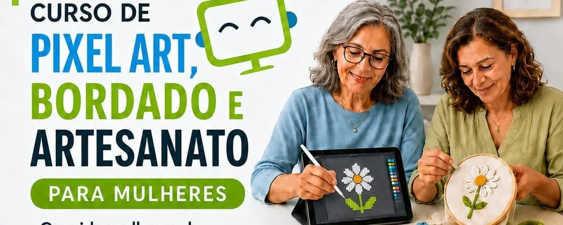 Pixel Art, Bordado e Artesanato para mulheres