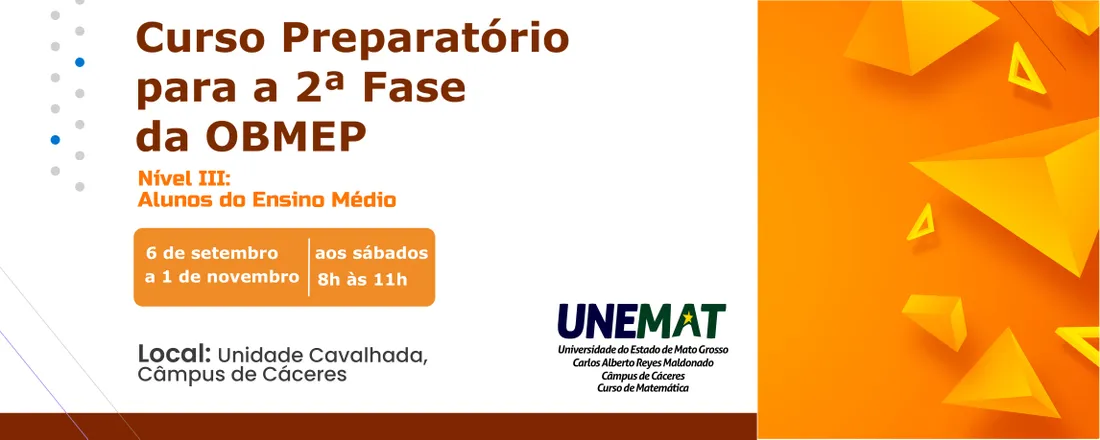 Curso Preparatório para a 2ª fase da Obmep – Nível III (alunos do Ensino Médio)