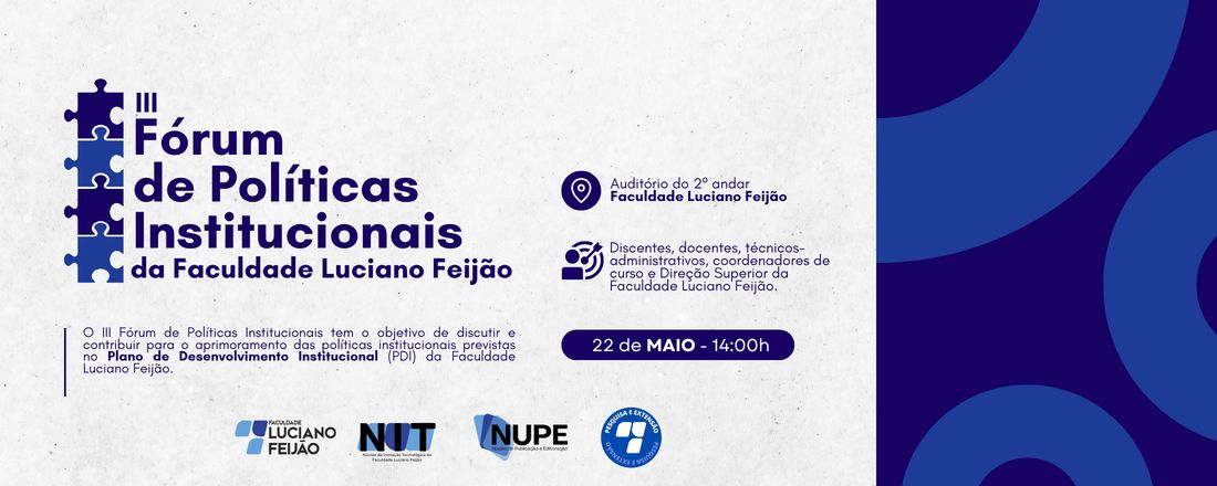III Fórum de Políticas Institucionais da Faculdade Luciano Feijão