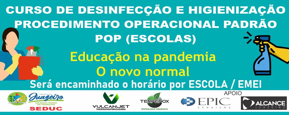 CURSO DE DESINFECÇÃO E SANITIZAÇÃO ESCOLAR