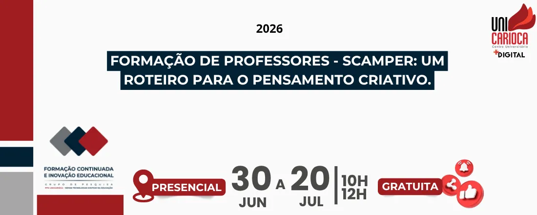 Formação de Professores - SCAMPER: Um roteiro para o pensamento criativo.