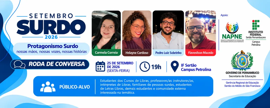 Roda de Conversa Protagonismo Surdo: nossas mãos, nossas vozes, nossas histórias
