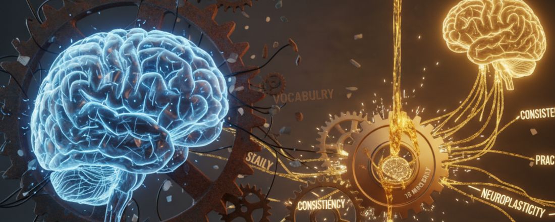 Por Que Profissionais Competentes Ficam Travados no Inglês: O Que a Neurociência Revela Sobre Constância