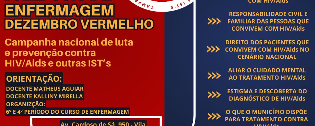 I Simpósio Dezembro vermelho - Campanha nacional da luta e conscientização contra HIV/aids