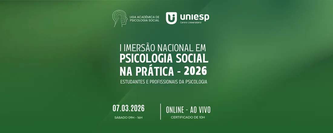 I IMERSÃO NACIONAL EM PSICOLOGIA SOCIAL NA PRÁTICA – 2026