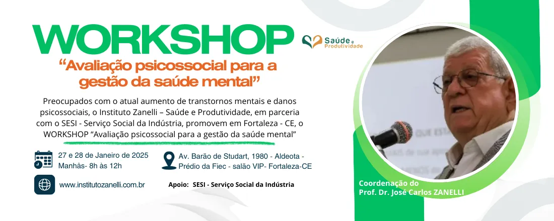 WORKSHOP “Avaliação psicossocial para a gestão da saúde mental”