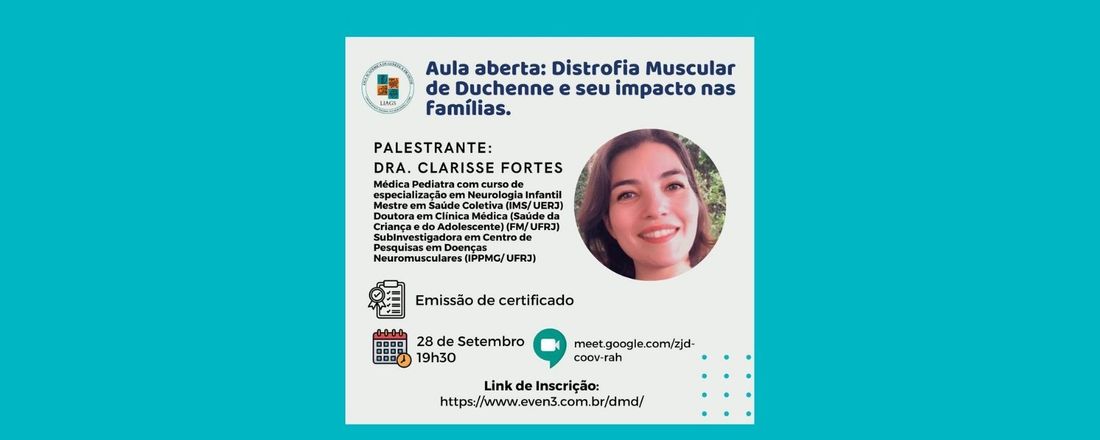 Aula aberta: Distrofia Muscular de Duchenne e seu impacto nas famílias.