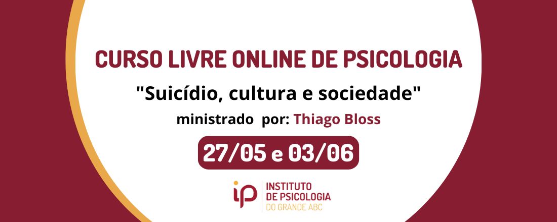 Curso - "Suicídio, Cultura e Sociedade"