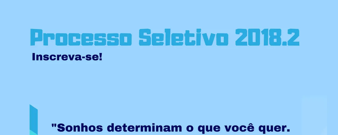 Processo Seletivo 2018.2