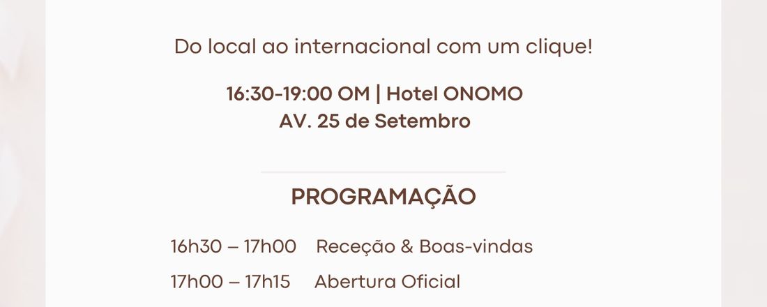 Agenda do Evento de Lançamento – Emmy Store