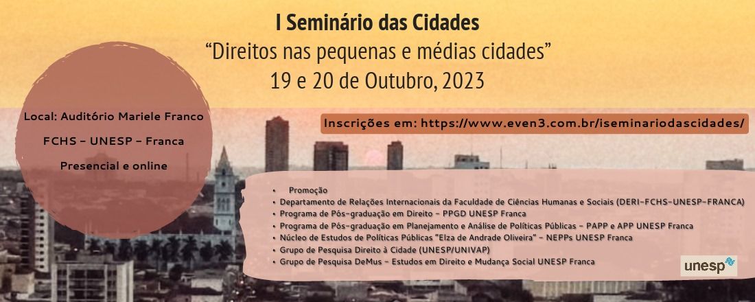 I Seminário das Cidades “Direitos nas pequenas e médias cidades”