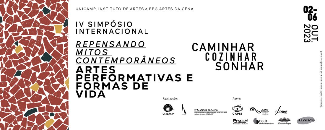 IV Simpósio Internacional Repensando Mitos Contemporâneos - Artes performativas e formas de vida: Caminhar, Cozinhar, Sonhar