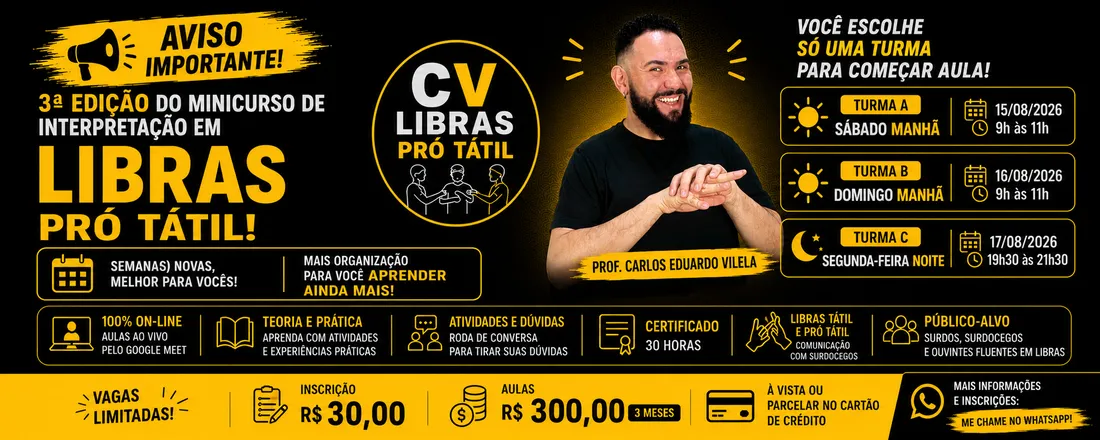 3º Minicurso de Interpretação em Libras Pró Tátil