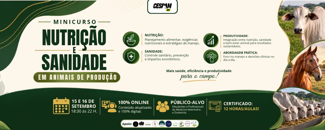 Minicurso em Nutrição e Sanidade de Animais de Produção