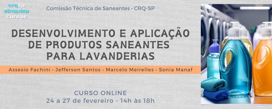 Curso Desenvolvimento e Aplicação de Produtos Saneantes para Lavanderias